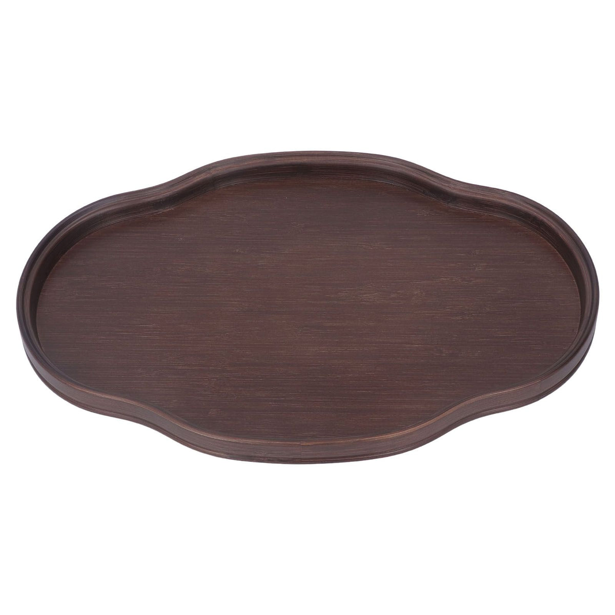 Tea Tray Walnut Color Multifunctional Textured Bamboo Coffee Table Tray for Guest Reception