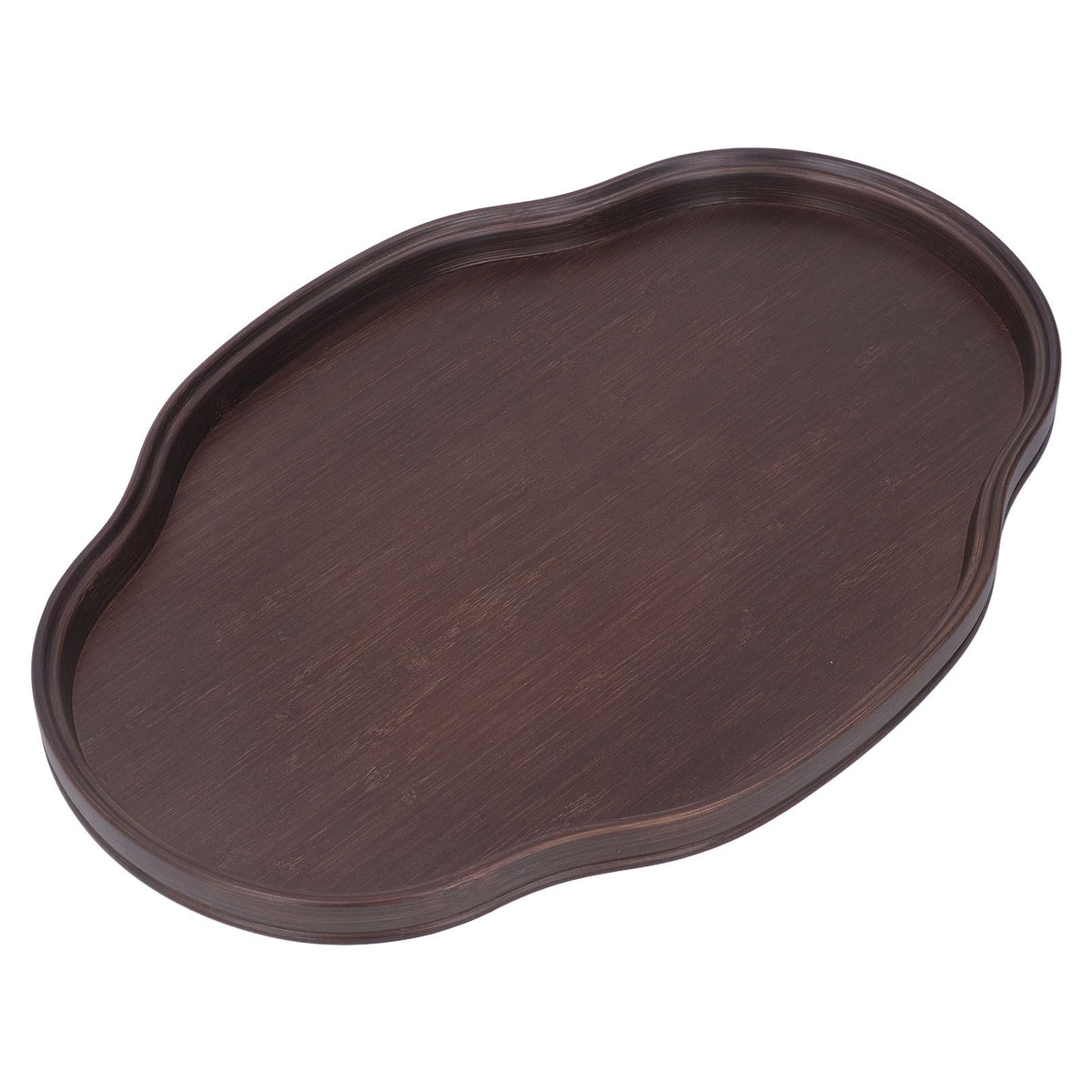 Tea Tray Walnut Color Multifunctional Textured Bamboo Coffee Table Tray for Guest Reception