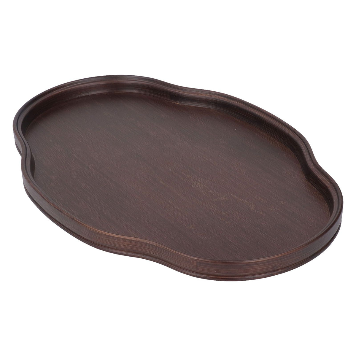 Tea Tray Walnut Color Multifunctional Textured Bamboo Coffee Table Tray for Guest Reception