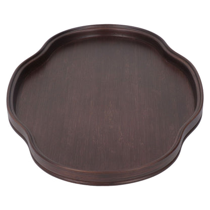 Tea Tray Walnut Color Multifunctional Textured Bamboo Coffee Table Tray for Guest Reception