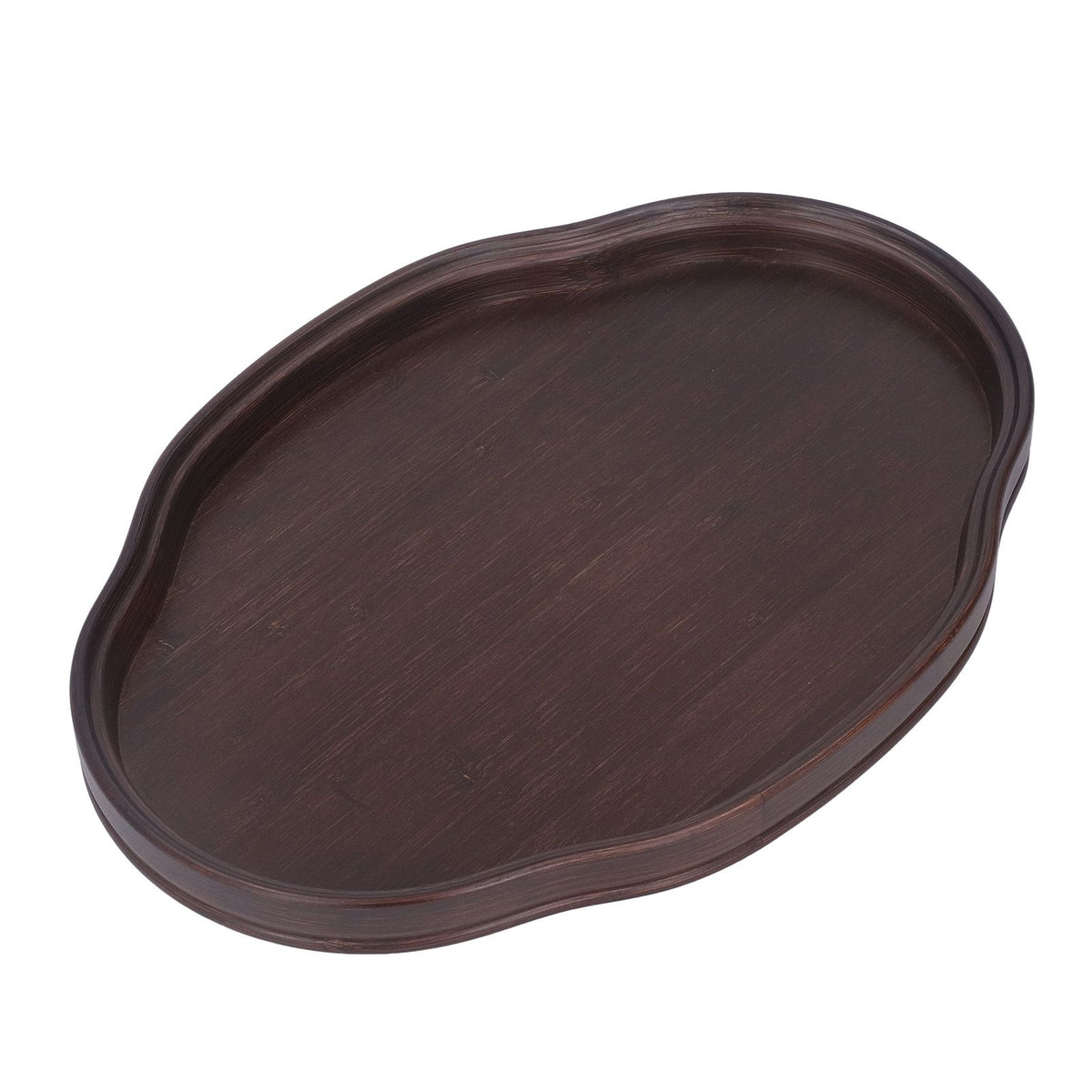Tea Tray Walnut Color Bamboo Serving Tray Refreshments Plate for Coffee Table Kitchen Living Room