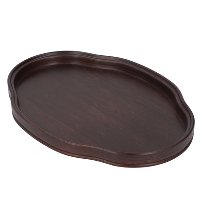 Tea Tray Walnut Color Bamboo Serving Tray Refreshments Plate for Coffee Table Kitchen Living Room