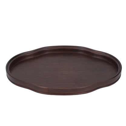 Tea Tray Walnut Color Bamboo Serving Tray Refreshments Plate for Coffee Table Kitchen Living Room