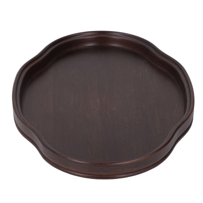 Tea Tray Walnut Color Bamboo Serving Tray Refreshments Plate for Coffee Table Kitchen Living Room