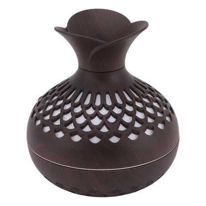 2.5W Scent Diffuser 300ml USB Powered Silent Operation Flower Vase Shape Aroma Humidifier for Offices Bedrooms Dark Brown