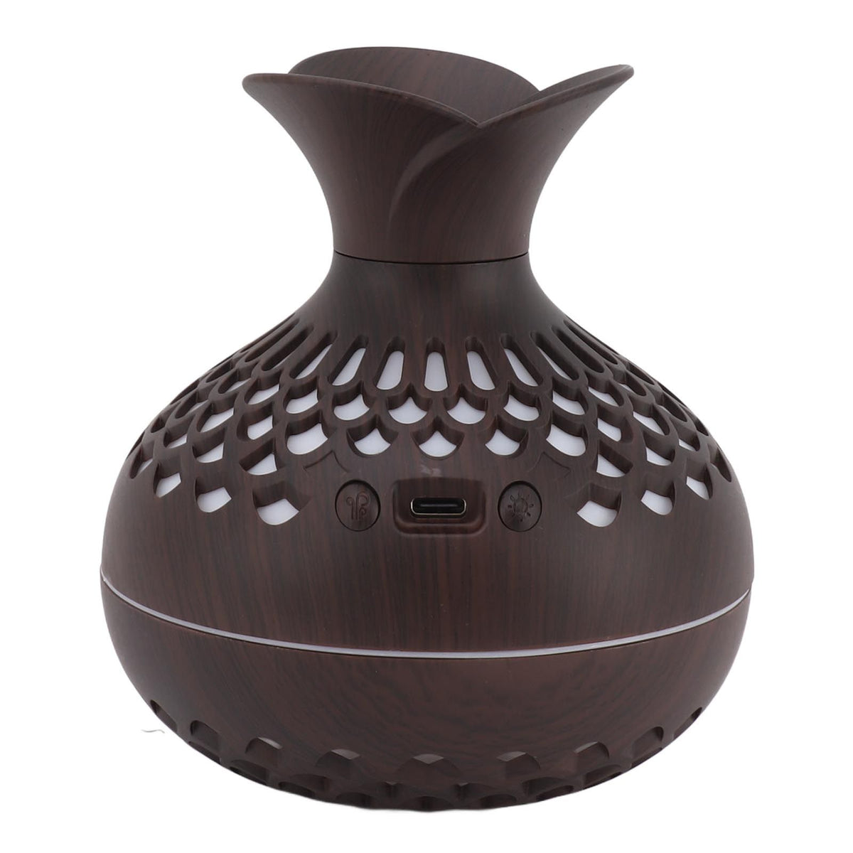 2.5W Scent Diffuser 300ml USB Powered Silent Operation Flower Vase Shape Aroma Humidifier for Offices Bedrooms Dark Brown