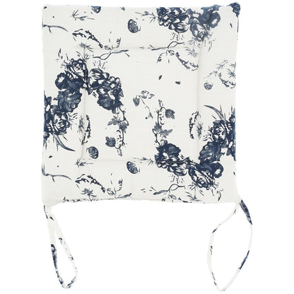 Chair Cushion Simple Pure Cotton Linen Thick NonSlip Soft Seat Cushion for Floor(White Ink )