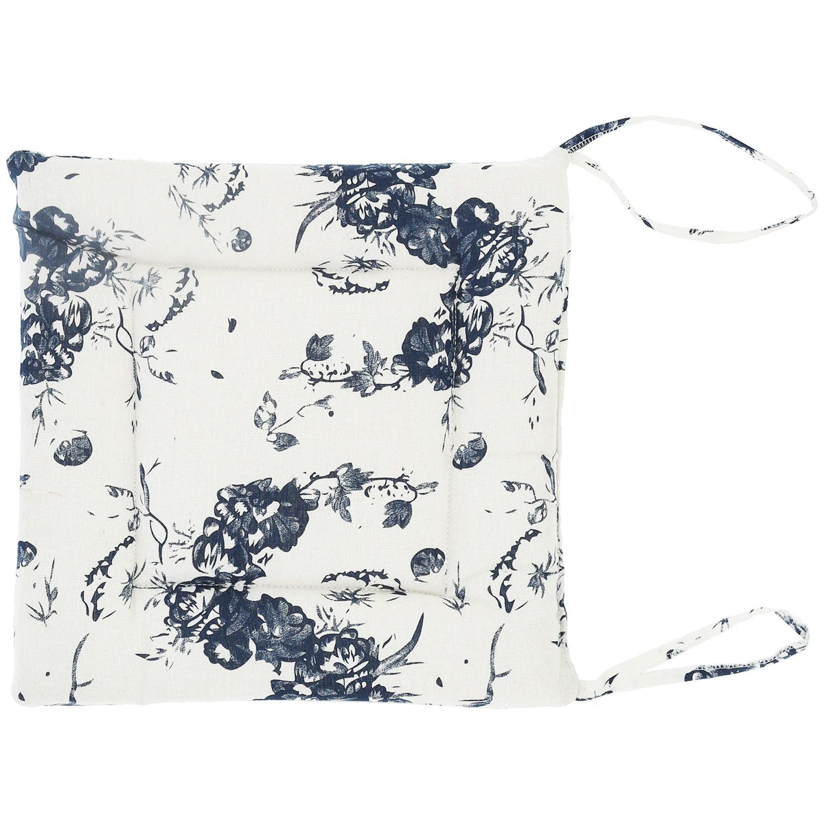 Chair Cushion Simple Pure Cotton Linen Thick NonSlip Soft Seat Cushion for Floor(White Ink )