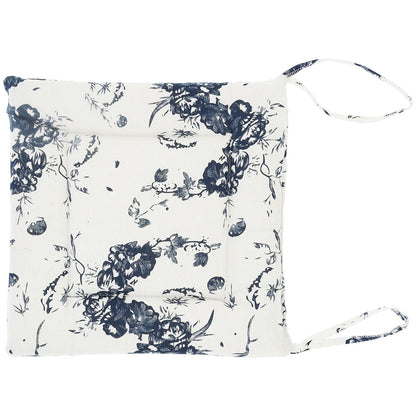 Chair Cushion Simple Pure Cotton Linen Thick NonSlip Soft Seat Cushion for Floor(White Ink )