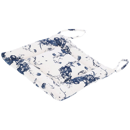 Chair Cushion Simple Pure Cotton Linen Thick NonSlip Soft Seat Cushion for Floor(White Ink )