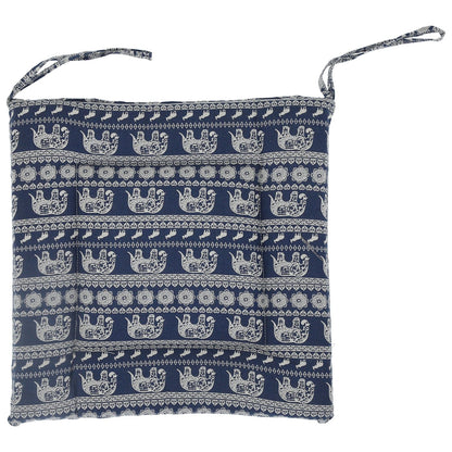Chair Cushion Simple Pure Cotton Linen Thick NonSlip Soft Seat Cushion for Floor(Blue Elephant )
