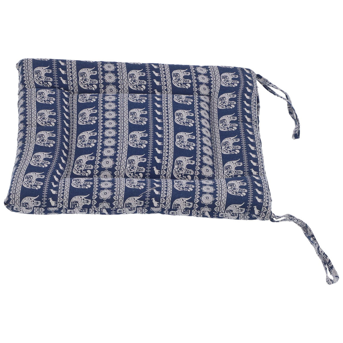 Chair Cushion Simple Pure Cotton Linen Thick NonSlip Soft Seat Cushion for Floor(Blue Elephant )