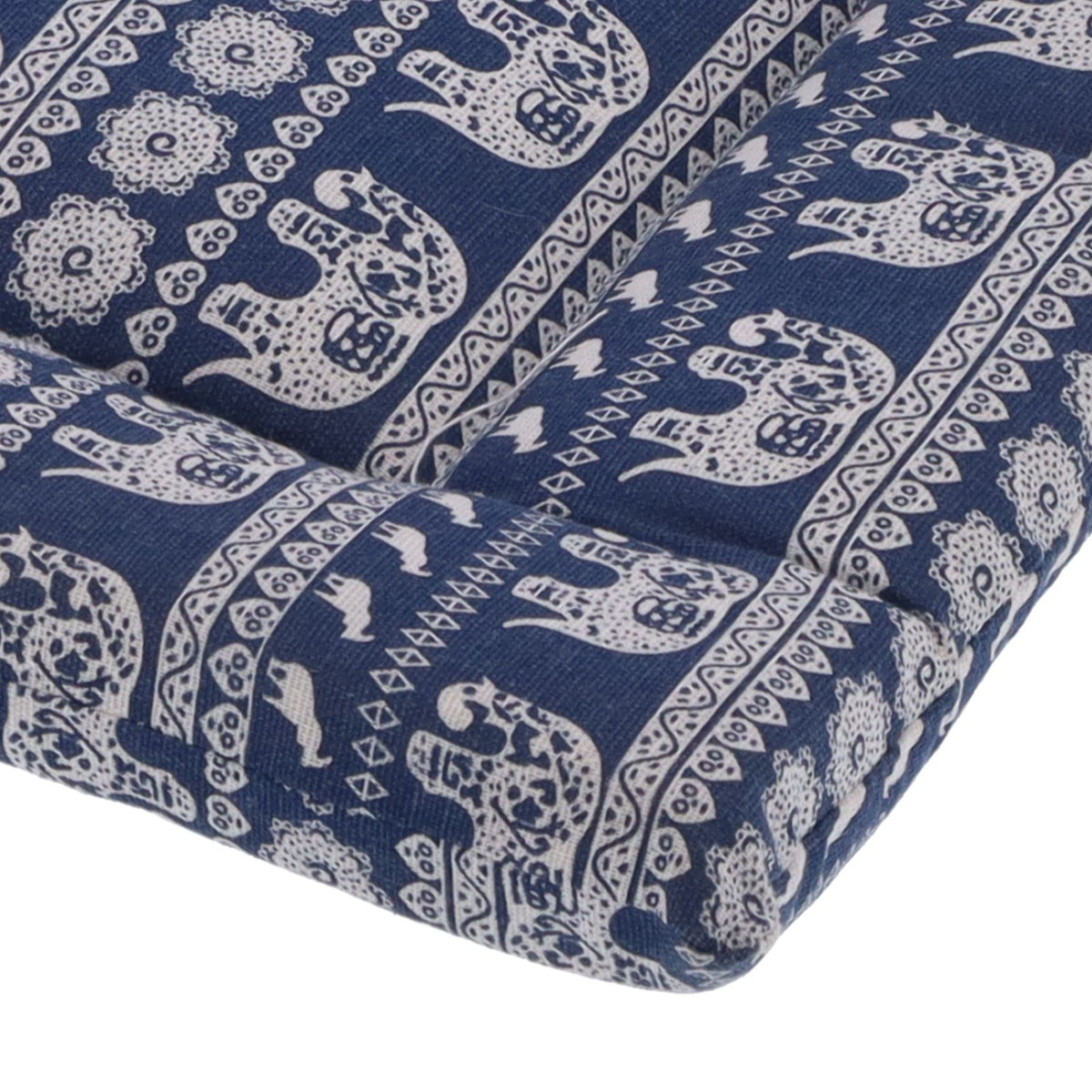 Chair Cushion Simple Pure Cotton Linen Thick NonSlip Soft Seat Cushion for Floor(Blue Elephant )