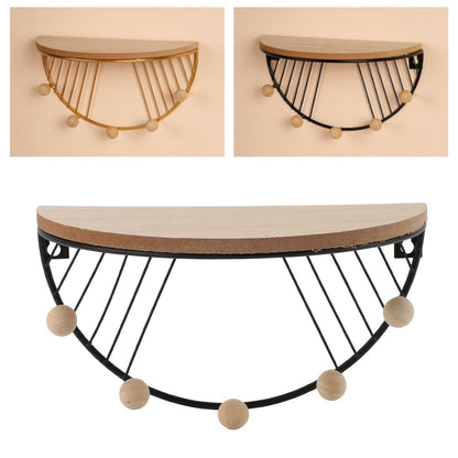 Modern Wall Shelves Fan Shaped Textured Exquisite Floating Shelves for Living Rooms Bedrooms Study Rooms Black