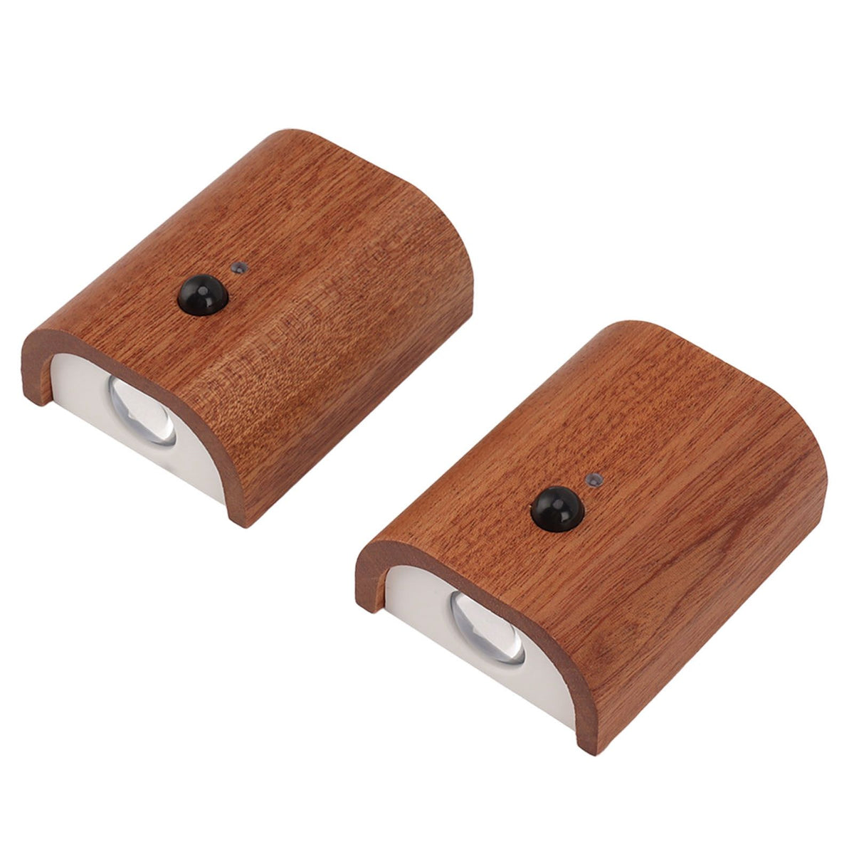 2Pcs Hallway Night Light Intelligent Linkage Wooden Motion Sensor Stairway Night Light USB Rechargeable Magnetic Wall LED Light