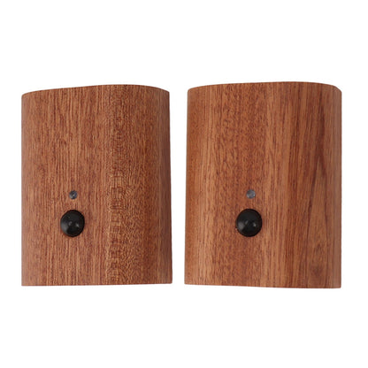 2Pcs Hallway Night Light Intelligent Linkage Wooden Motion Sensor Stairway Night Light USB Rechargeable Magnetic Wall LED Light