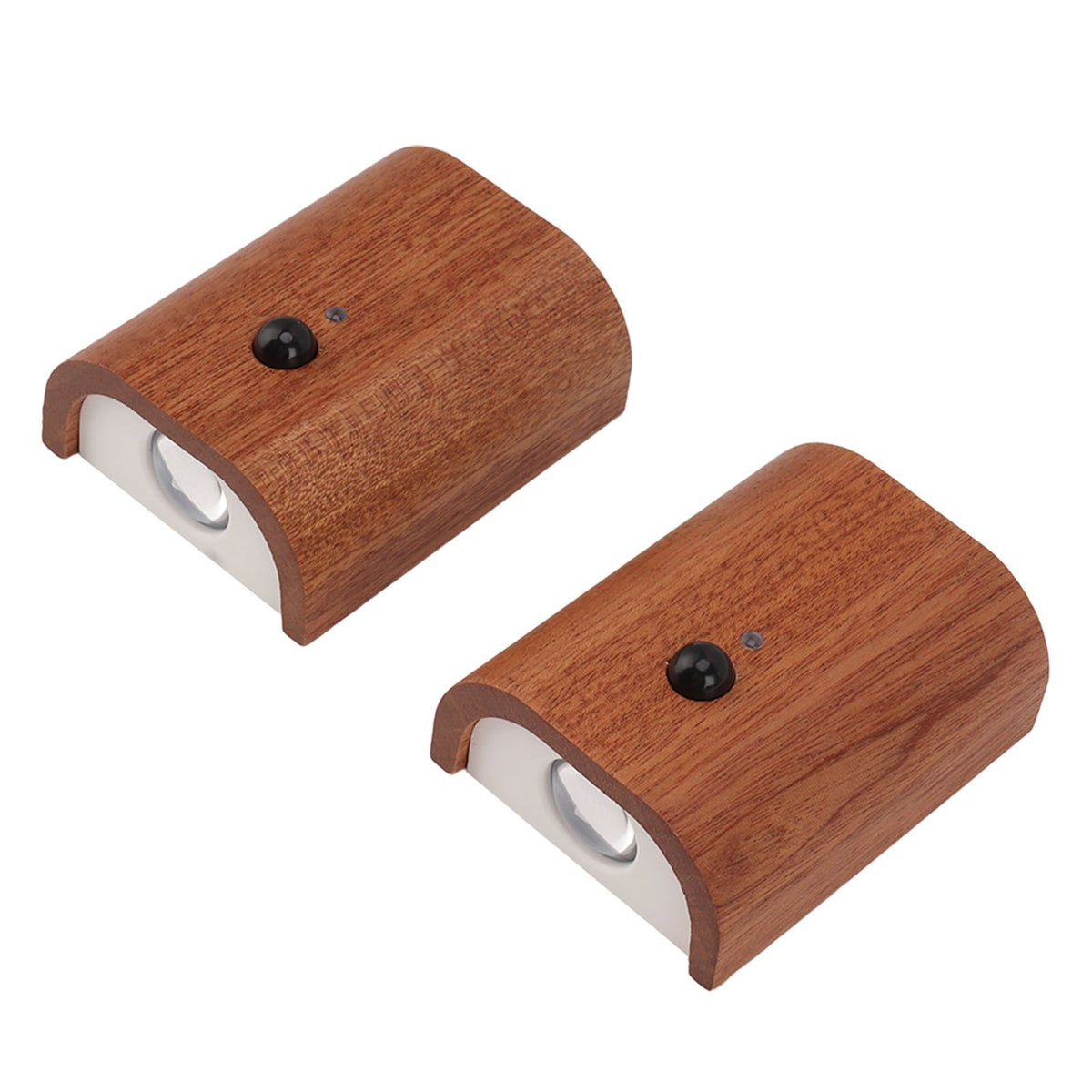 2Pcs Hallway Night Light Intelligent Linkage Wooden Motion Sensor Stairway Night Light USB Rechargeable Magnetic Wall LED Light