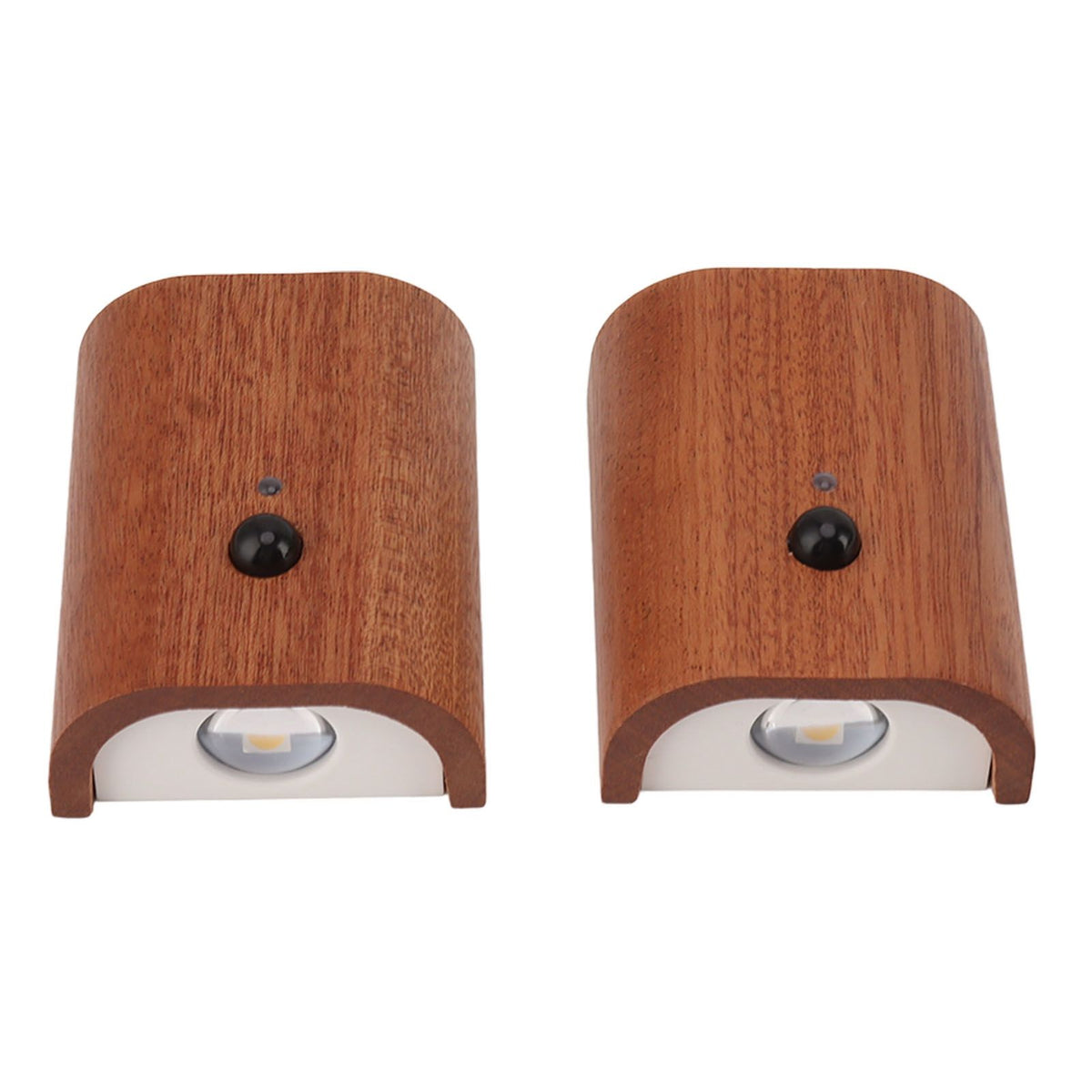 2Pcs Hallway Night Light Intelligent Linkage Wooden Motion Sensor Stairway Night Light USB Rechargeable Magnetic Wall LED Light