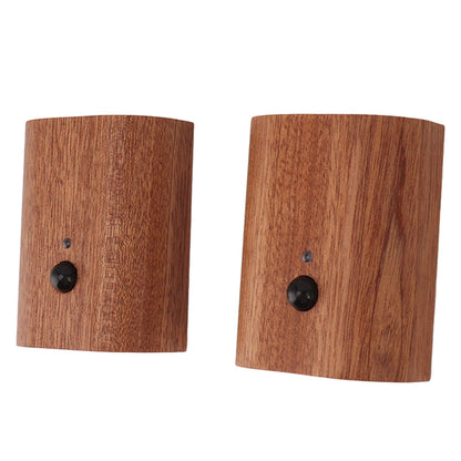 2Pcs Hallway Night Light Intelligent Linkage Wooden Motion Sensor Stairway Night Light USB Rechargeable Magnetic Wall LED Light