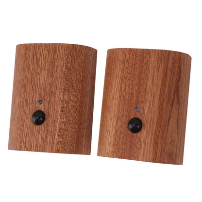 2Pcs Hallway Night Light Intelligent Linkage Wooden Motion Sensor Stairway Night Light USB Rechargeable Magnetic Wall LED Light