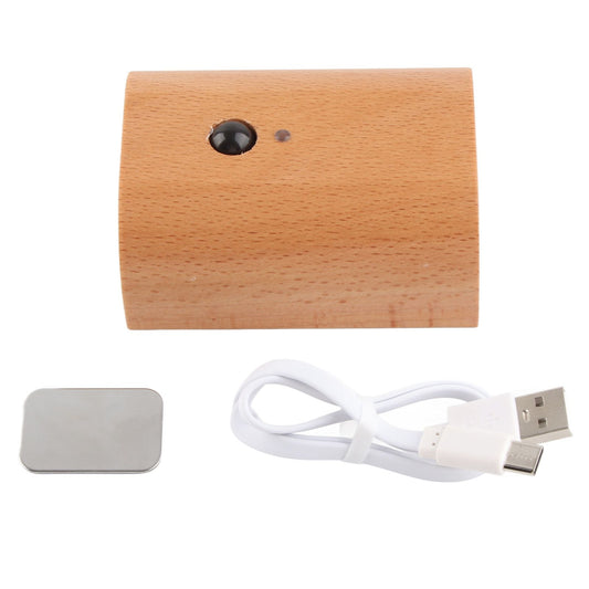 Step Light Wall Sconce Beech Wood Motion Dusk to Dawn Sensor Magnet 2 Side Lighting USB Rechargeable LED Wall Light