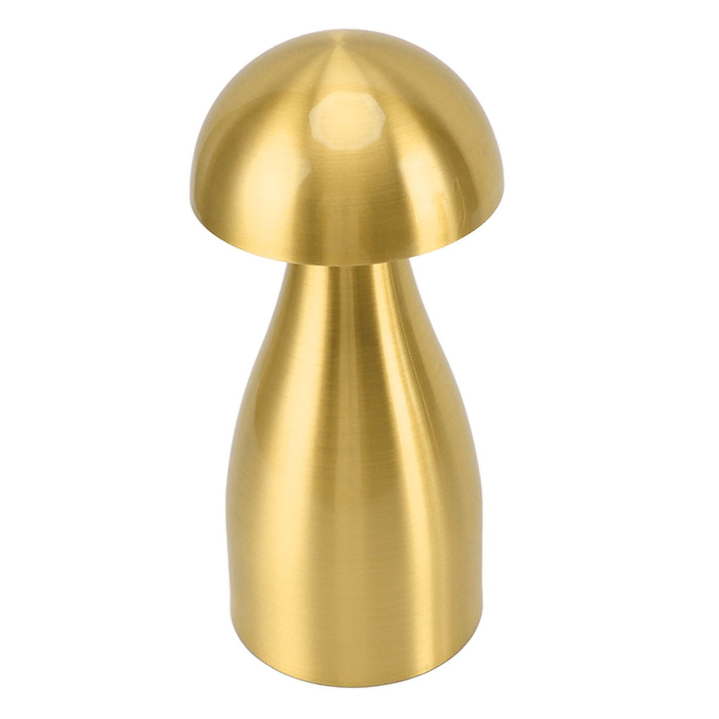 Metal Mushroom Table Lamp Dimmable Mushroom Decor Night Light Cordless Rechargeable Bedside Lamp for Children Nursing Bar Golden