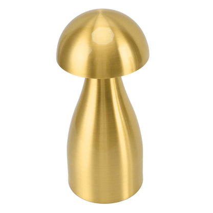 Metal Mushroom Table Lamp Dimmable Mushroom Decor Night Light Cordless Rechargeable Bedside Lamp for Children Nursing Bar Golden