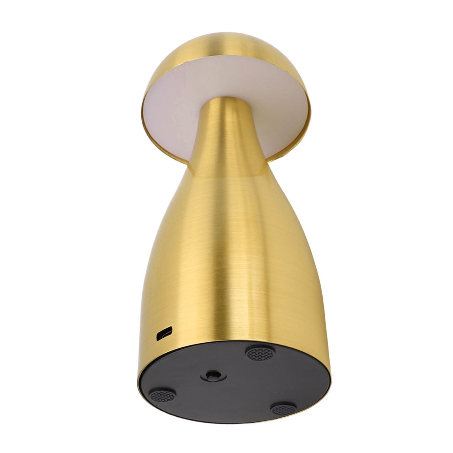 Metal Mushroom Table Lamp Dimmable Mushroom Decor Night Light Cordless Rechargeable Bedside Lamp for Children Nursing Bar Golden