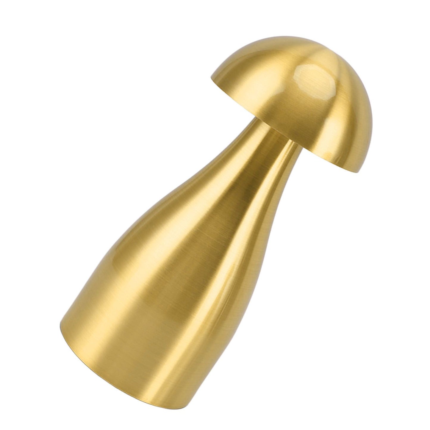 Metal Mushroom Table Lamp Dimmable Mushroom Decor Night Light Cordless Rechargeable Bedside Lamp for Children Nursing Bar Golden