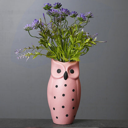 Flower Pots Nordic Modern Vase Decoration Owl Decorative Ceramic Desktop Crafts Ornament