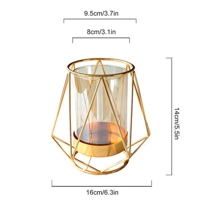 16x14cm Vase Gold Decorative Clear Glass Rugged Flower Vase For Wedding Arty