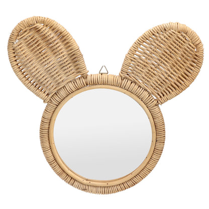 Hanging Mirror High Definition Rattan Mirror Wall Decorative Makeup Mirror for Bathroom Hotel