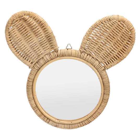 Hanging Mirror High Definition Rattan Mirror Wall Decorative Makeup Mirror for Bathroom Hotel