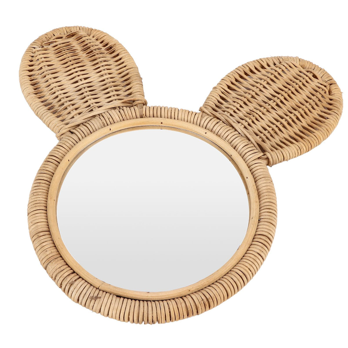 Hanging Mirror High Definition Rattan Mirror Wall Decorative Makeup Mirror for Bathroom Hotel