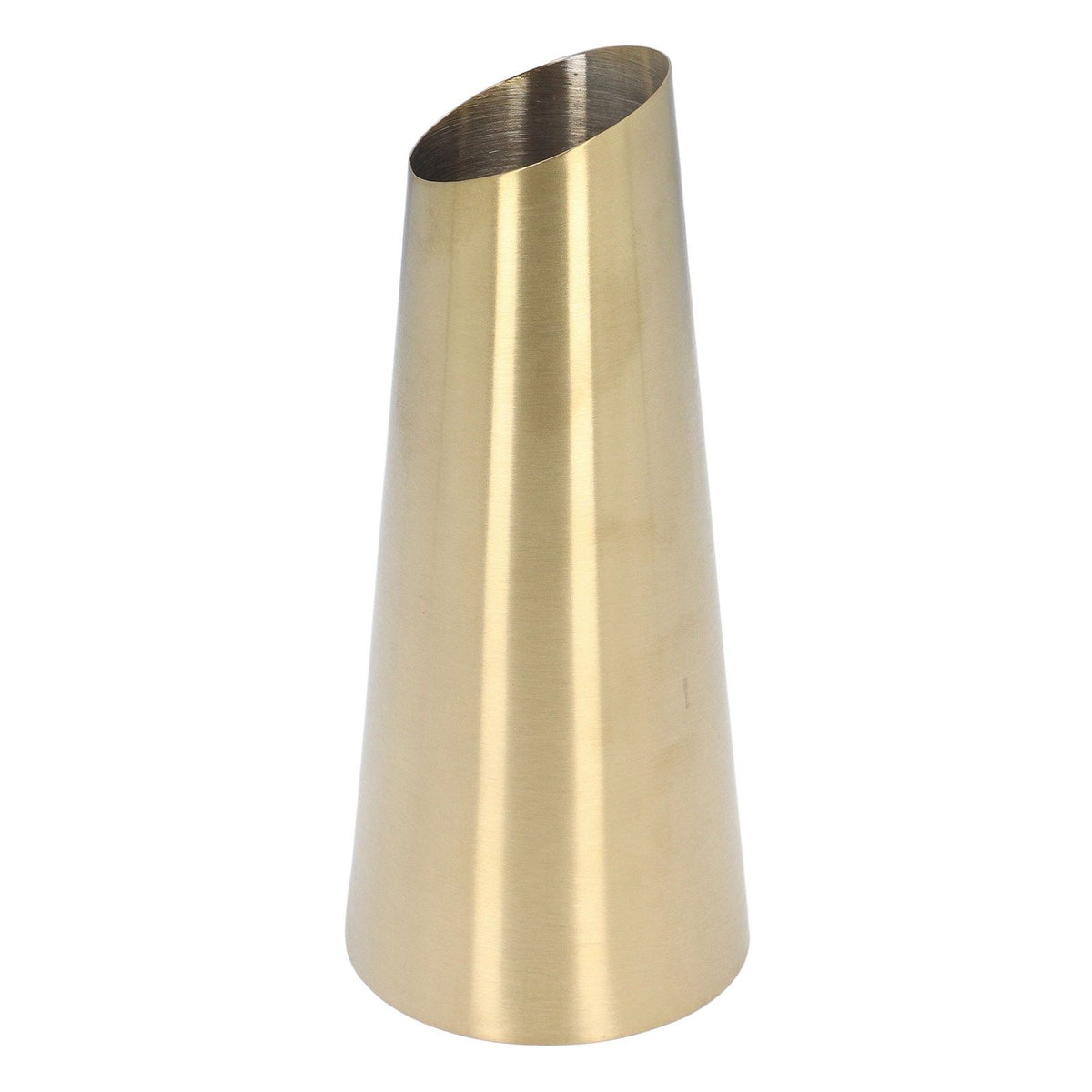 Gold Vase 304 Stainless Steel Conic Shape Narrow Mouth Simple Modern Style Desk Vase for Home Office Dormitory