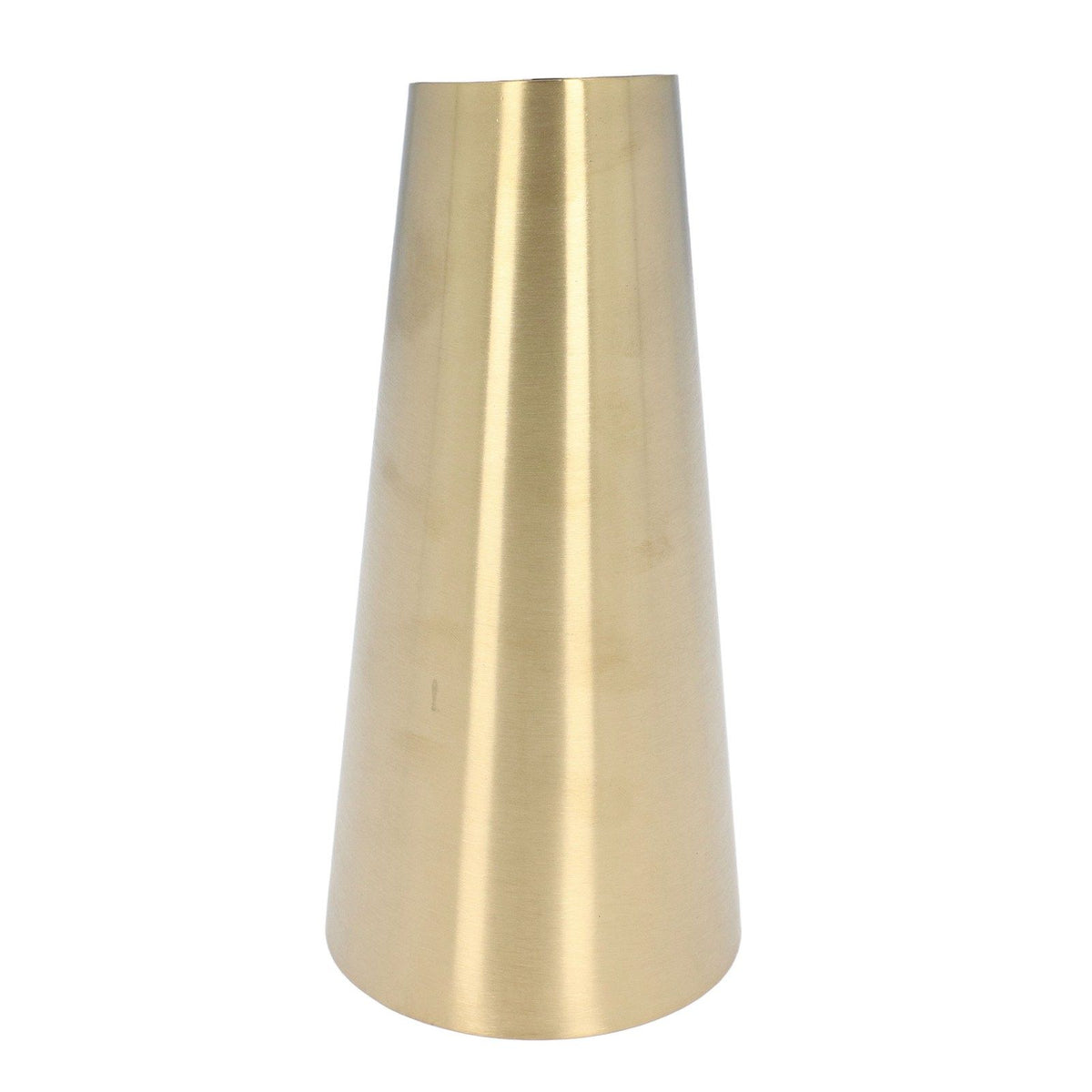 Gold Vase 304 Stainless Steel Conic Shape Narrow Mouth Simple Modern Style Desk Vase for Home Office Dormitory