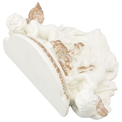 Resin Angel Wall Shelf European Exquisite Beautiful Decoration Rack for Bedroom Living Room Kitchen Beige Gold
