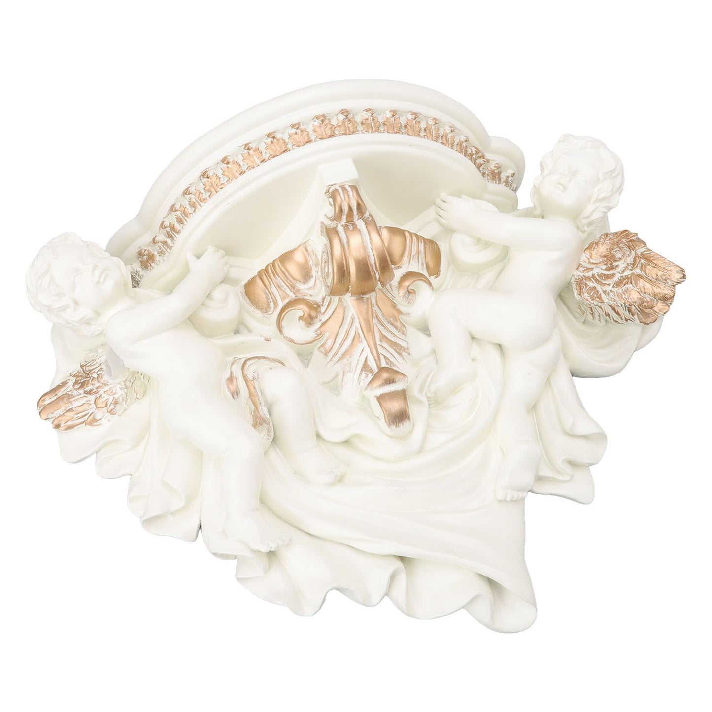 Resin Angel Wall Shelf European Exquisite Beautiful Decoration Rack for Bedroom Living Room Kitchen Beige Gold