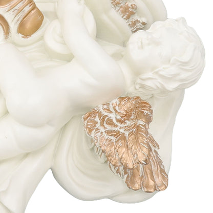 Resin Angel Wall Shelf European Exquisite Beautiful Decoration Rack for Bedroom Living Room Kitchen Beige Gold