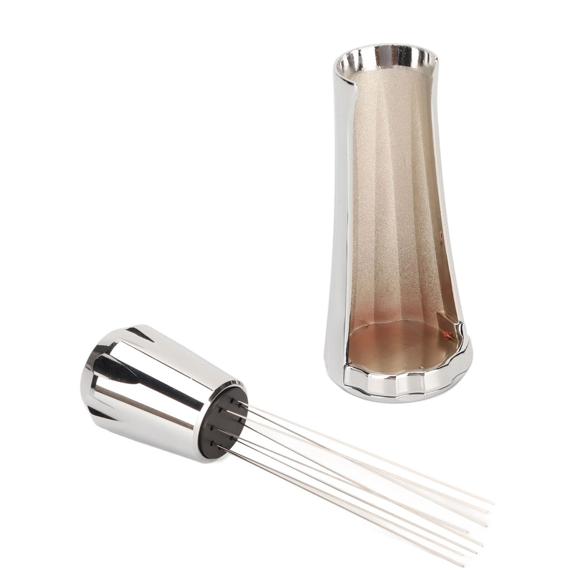 Stainless Steel Coffee Powder Stirring Tool Coffee Stirrer Distribution Tool for Home Kitchen Dinning Room Silver
