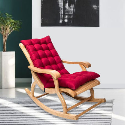 Suede Sun Lounger Chair Cushions Non Slip Rocking Chair Cushion Garden Recliner Quilted Thick Padded Seat Cushion with Ties