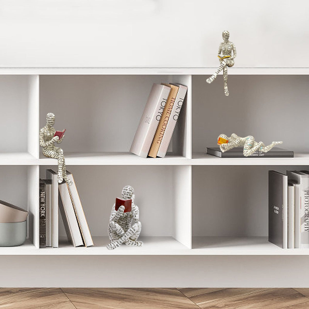 Woman Reading Paper Pulp Molding Ornaments Resin Ornaments Bookshelf Decoration