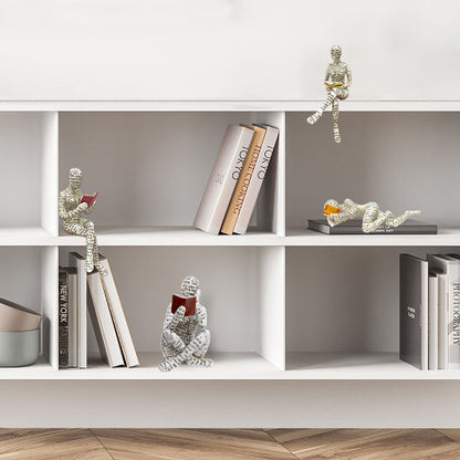 Woman Reading Paper Pulp Molding Ornaments Resin Ornaments Bookshelf Decoration