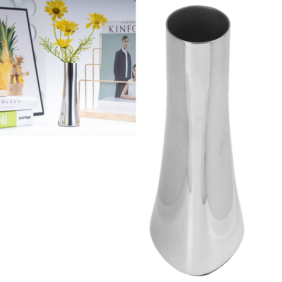 Tabletop Vase 304 Stainless Steel Light Luxury Table Flower Holder for Home Decoration