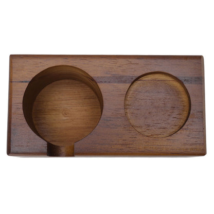 Wooden Coffee Protafilter Stand Holder Coffee Tamper Holder Stand Tamping Station Brown
