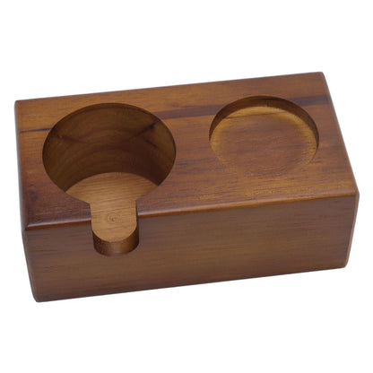 Wooden Coffee Protafilter Stand Holder Coffee Tamper Holder Stand Tamping Station Brown