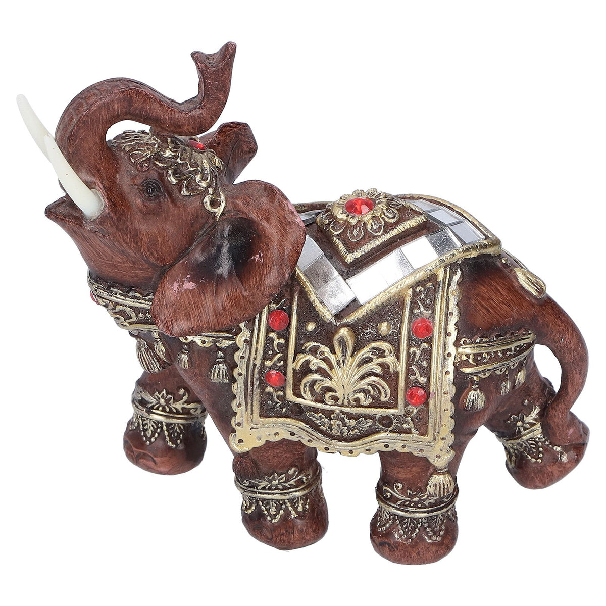 Elephant Statue Resin Desktop Figurine Ornament Home Living Room Decoration GiftRed L 13.5x6x14cm