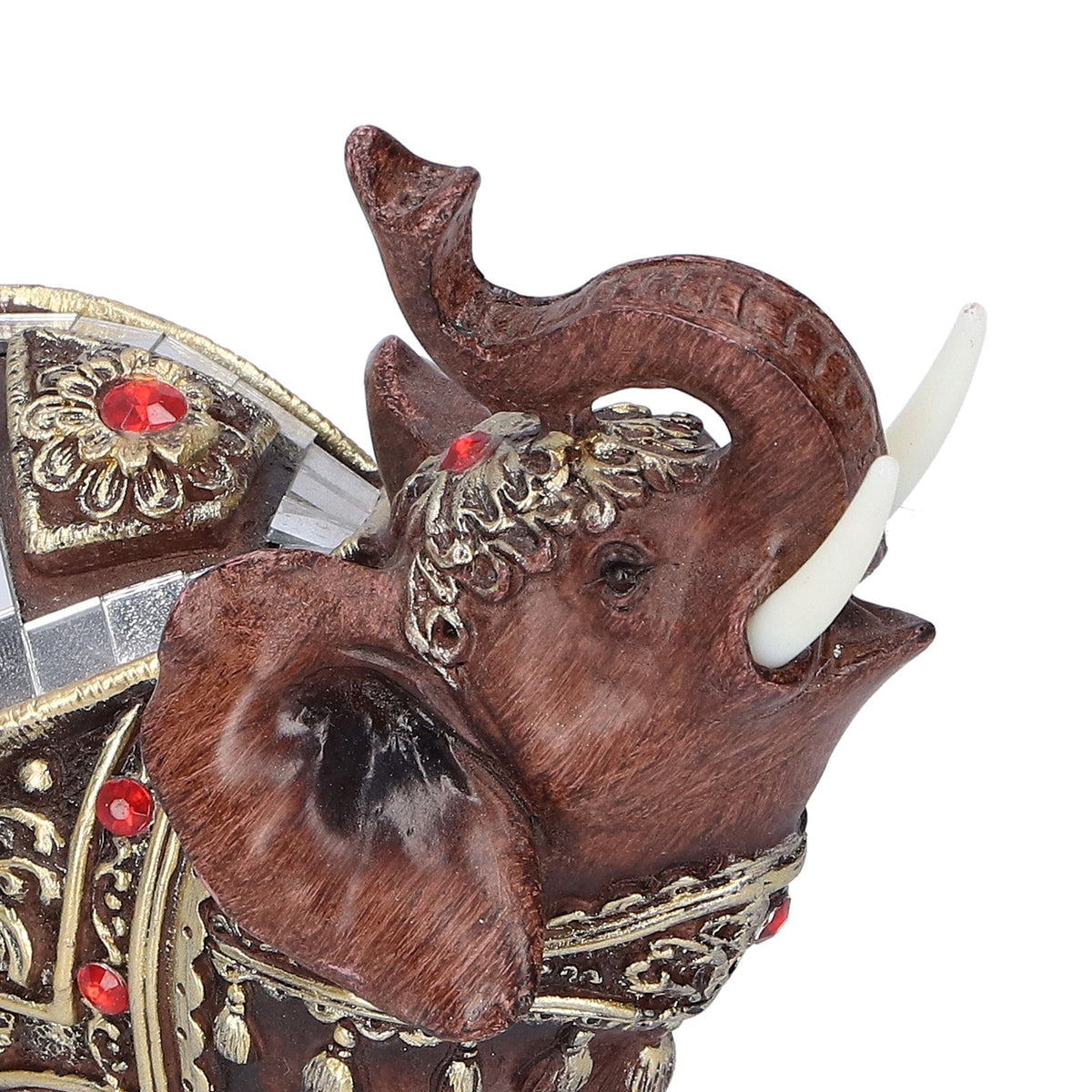 Elephant Statue Resin Desktop Figurine Ornament Home Living Room Decoration GiftRed L 13.5x6x14cm