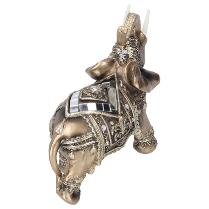 Elephant Statue Figurine Feng Shui Resin Animal Ornament Art Crafts Desktop DecorationGold L 13.5x6x14cm