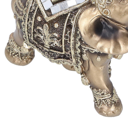 Elephant Statue Figurine Feng Shui Resin Animal Ornament Art Crafts Desktop DecorationGold M 10x5x10cm
